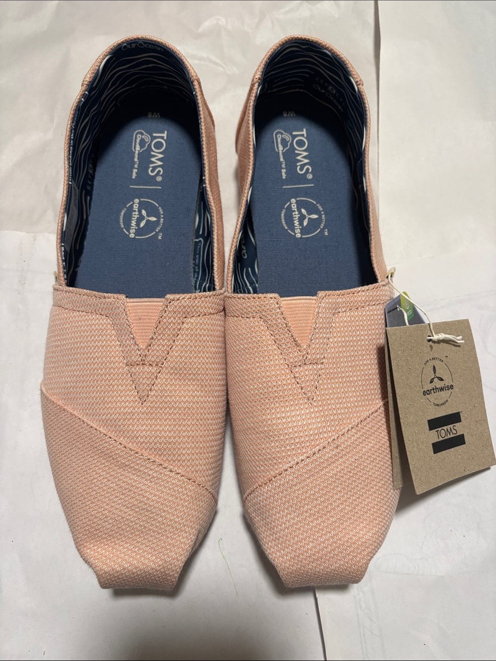 TOMS Women's Slip-On Loafers in Blush Pink Canvas